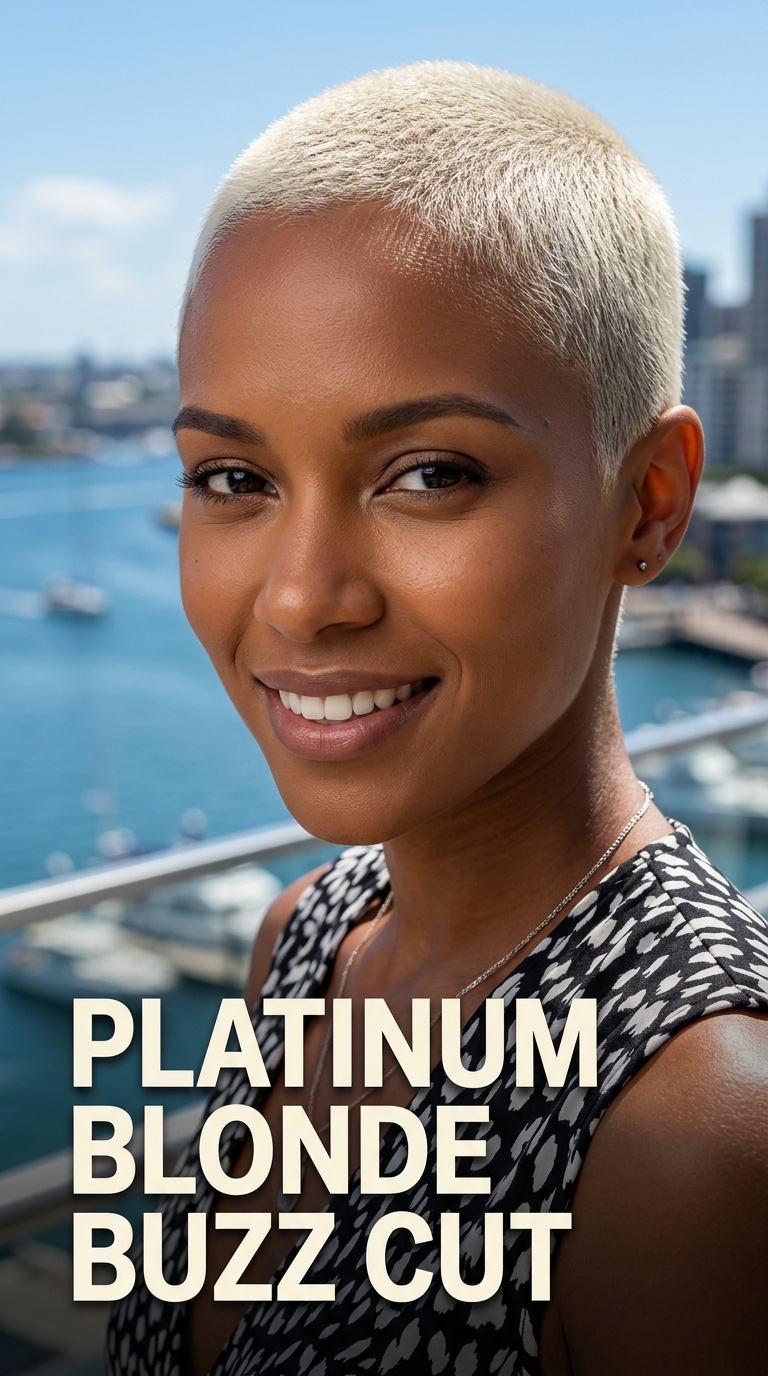 Platinum Blonde Buzz Cut