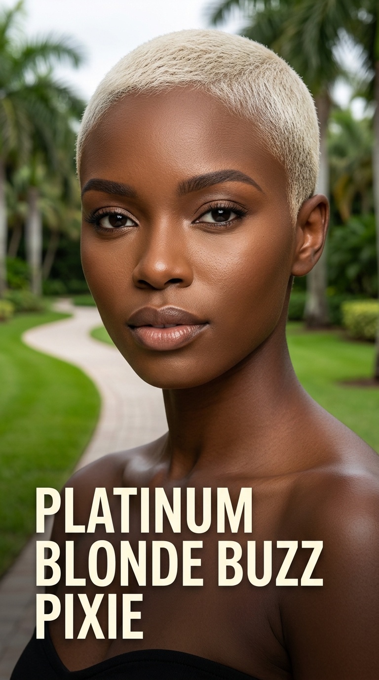 Platinum Blonde Buzz Pixie