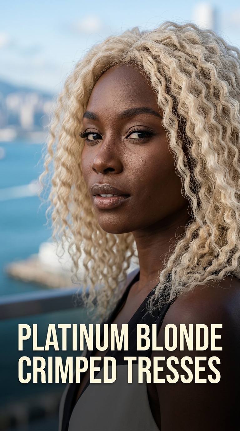 Platinum Blonde Crimped Tresses