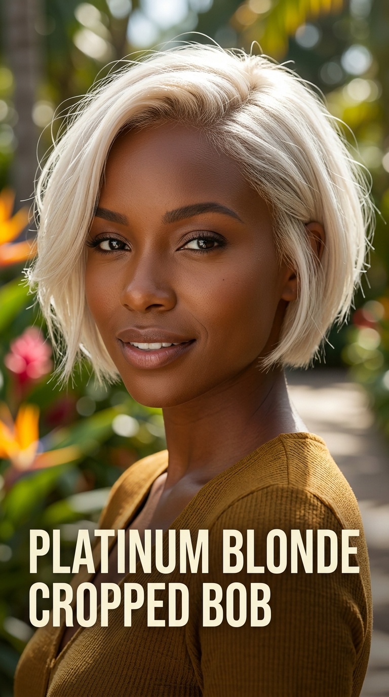 Platinum Blonde Cropped Bob