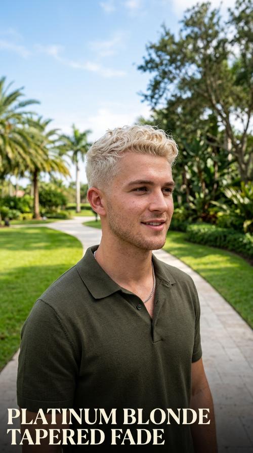 Platinum Blonde Tapered Fade