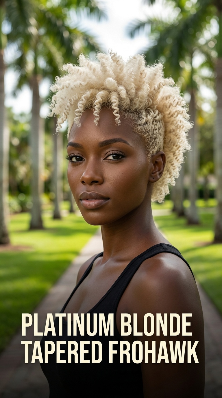 Platinum Blonde Tapered Frohawk