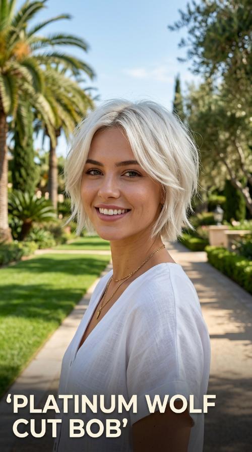 Platinum Wolf Cut Bob