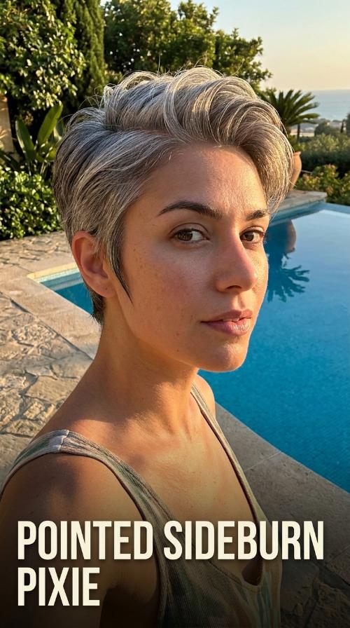 Pointed Sideburn Pixie