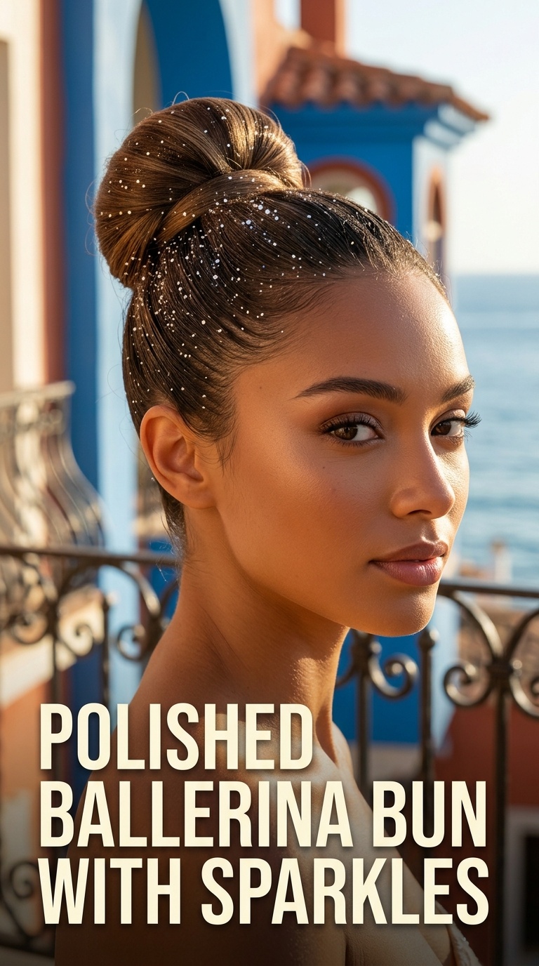 Polished Ballerina Bun with Sparkles