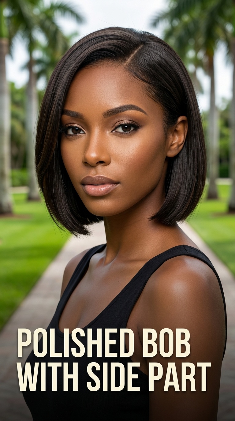 Polished Bob with Side Part