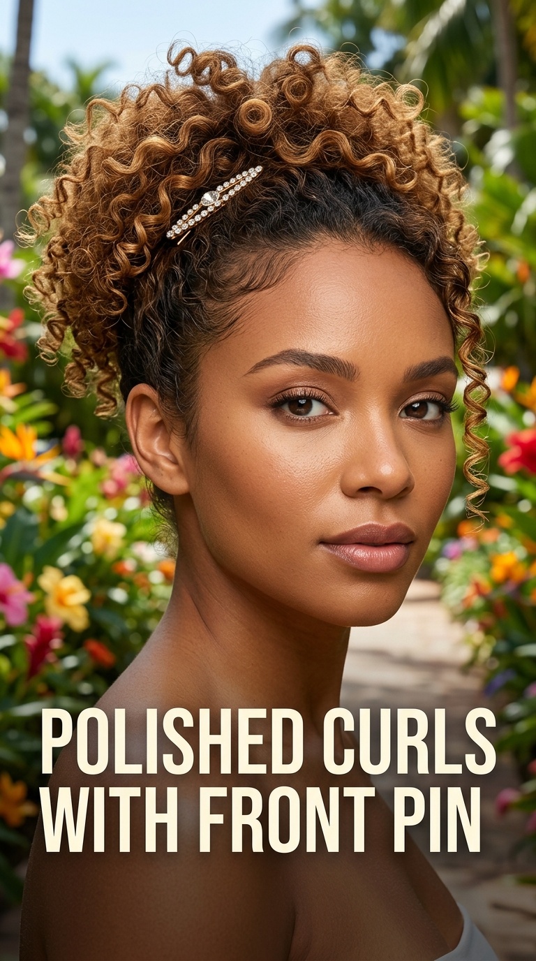 Polished Curls with Front Pin