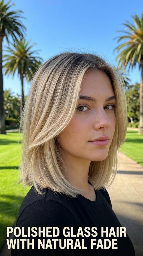 Polished Glass Hair with Natural Fade