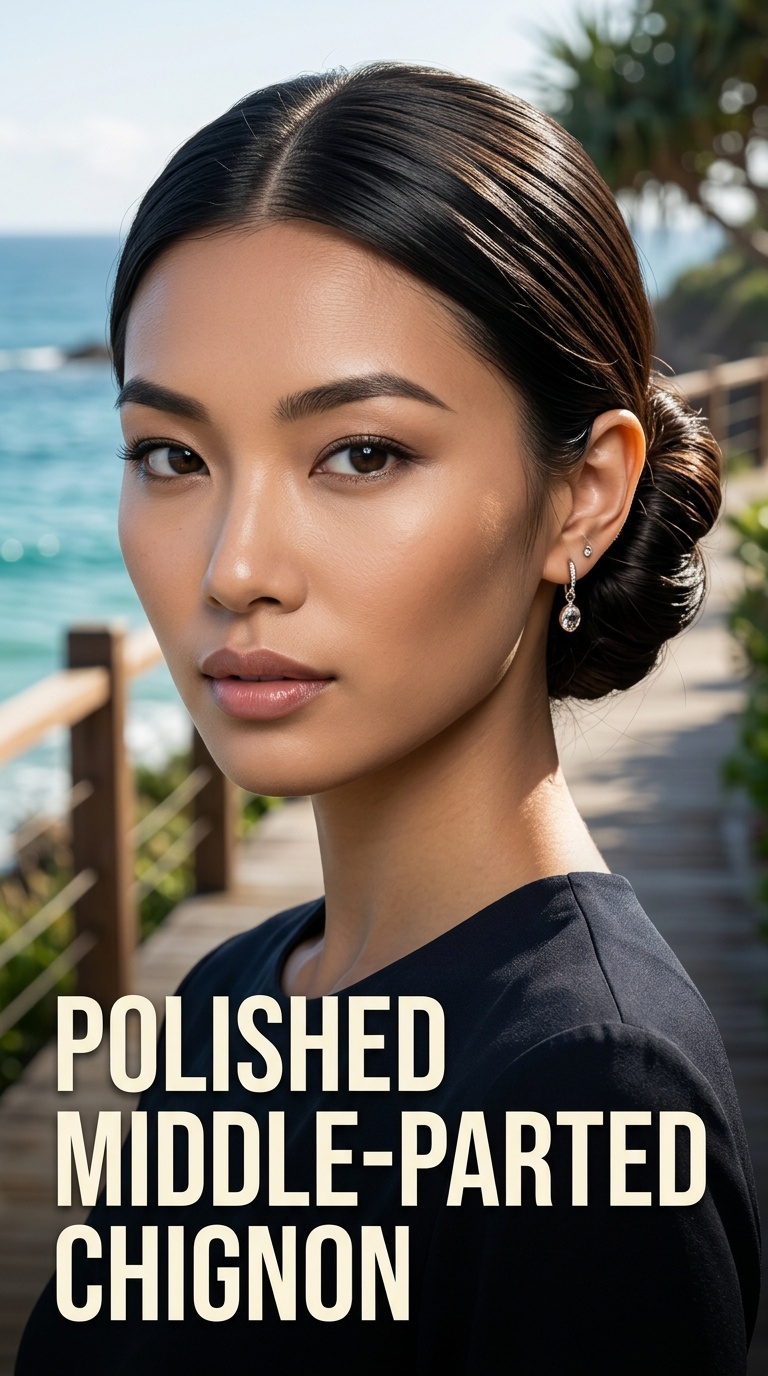 Polished Middle-Parted Chignon