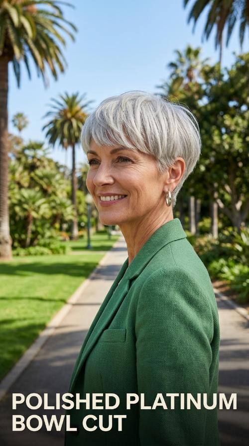 Polished Platinum Bowl Cut
