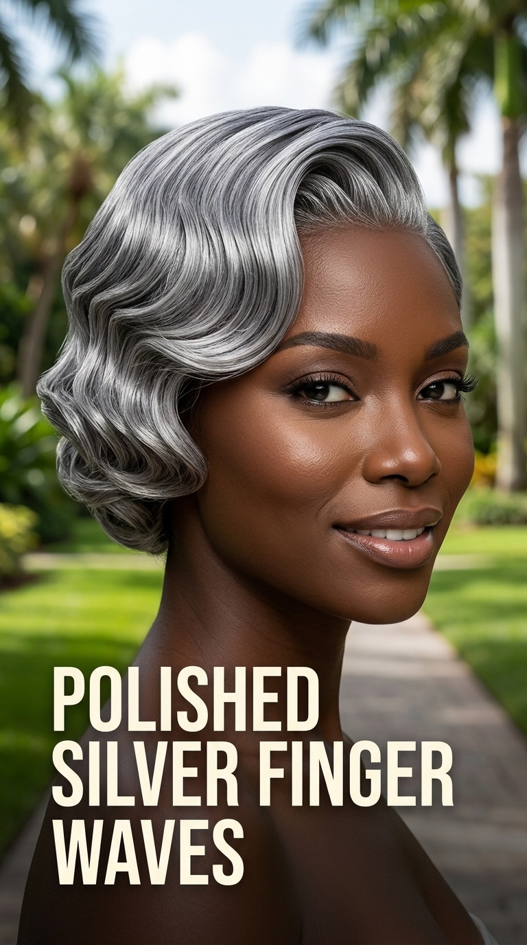 Polished Silver Finger Waves