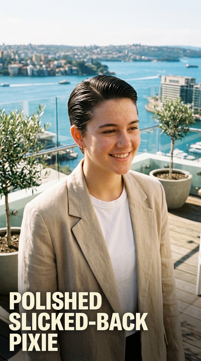 Polished Slicked-Back Pixie
