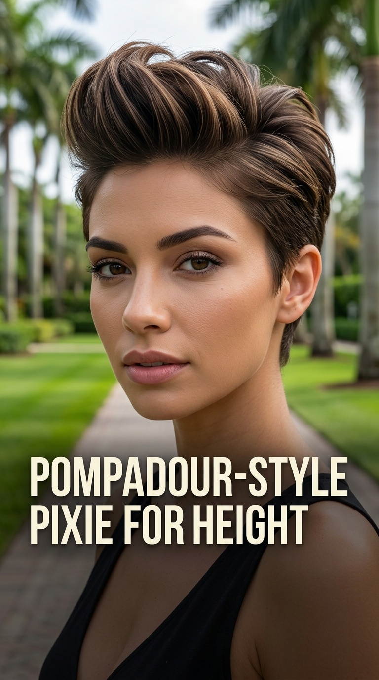 Pompadour-Style Pixie for Height
