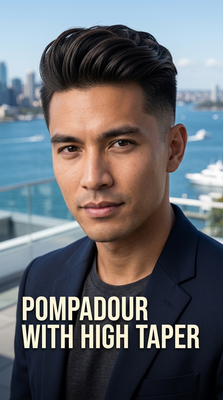 Pompadour with High Taper