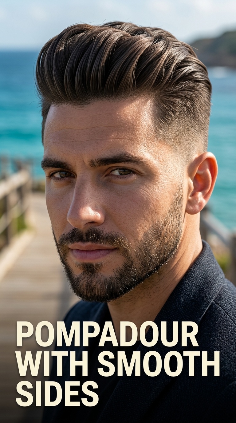 Pompadour with Smooth Sides
