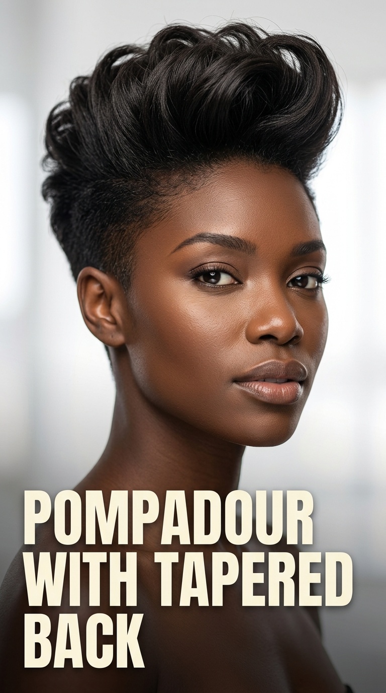 Pompadour with Tapered Back