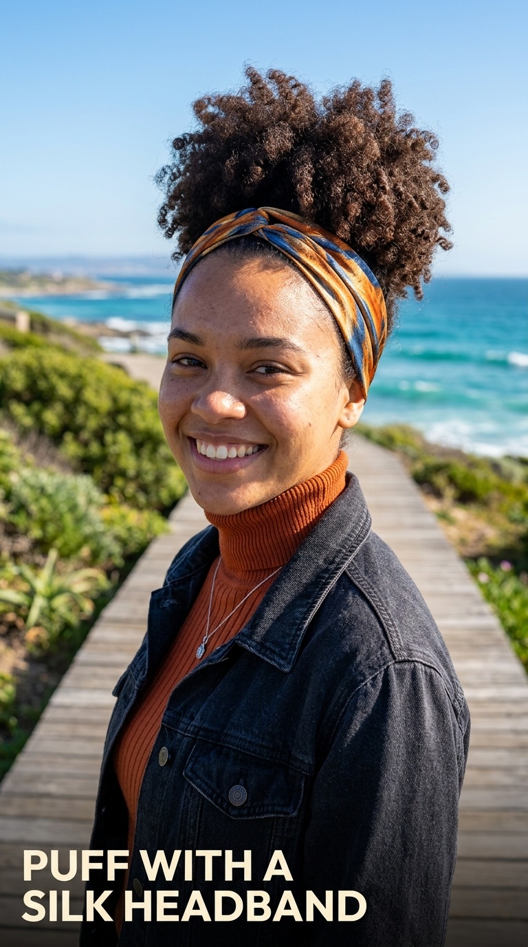 Puff with a Silk Headband