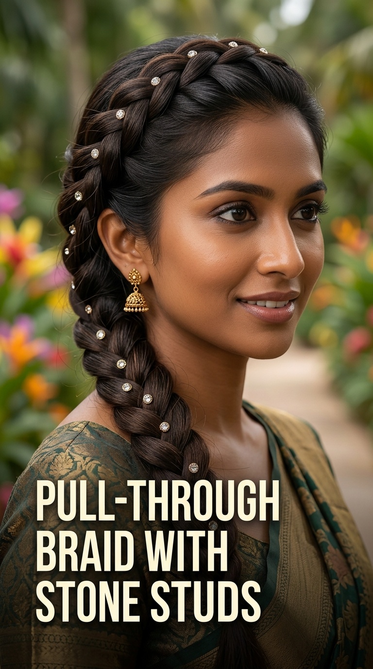 Pull-Through Braid with Stone Studs