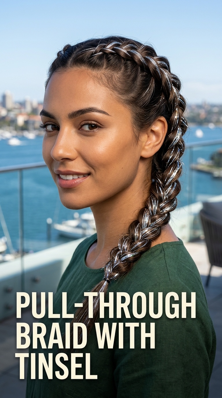 Pull-Through Braid with Tinsel