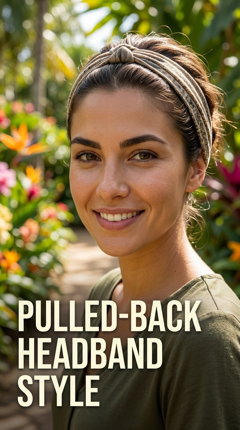 Pulled-Back Headband Style