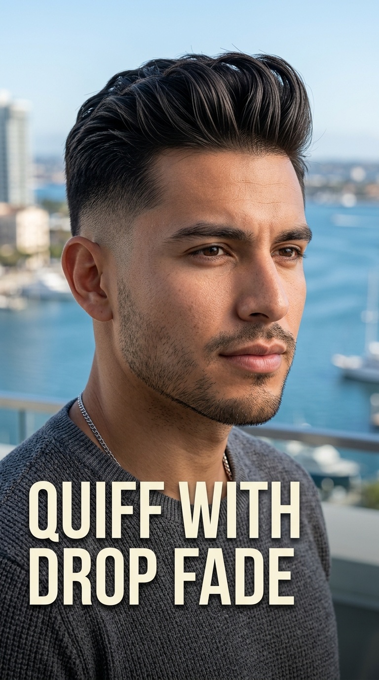 Quiff with Drop Fade