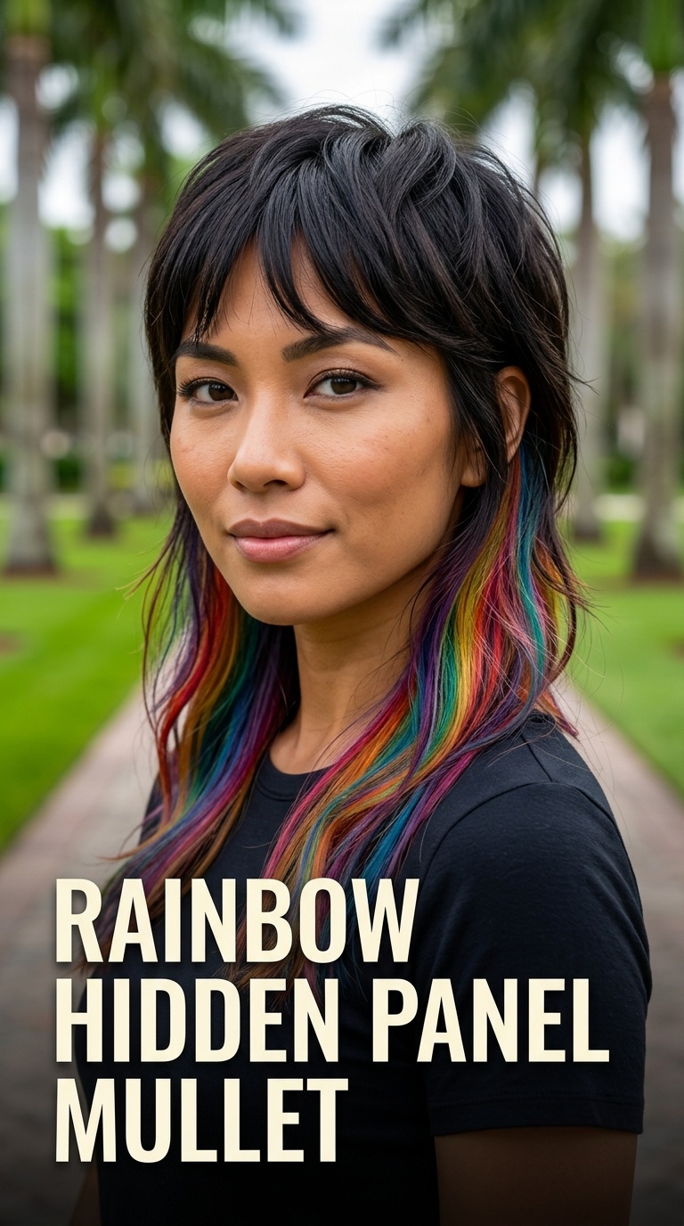 Rainbow Hidden Panel Mullet