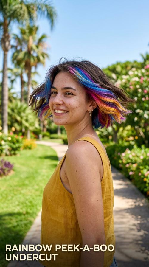 Rainbow Peek-a-Boo Undercut