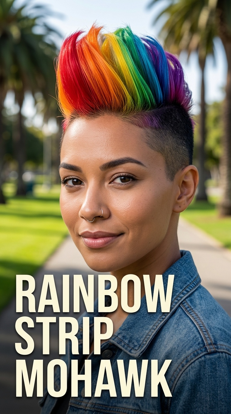 Rainbow Strip Mohawk