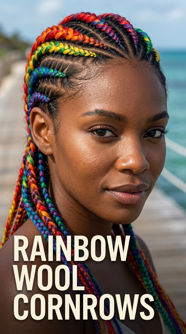 Rainbow Wool Cornrows