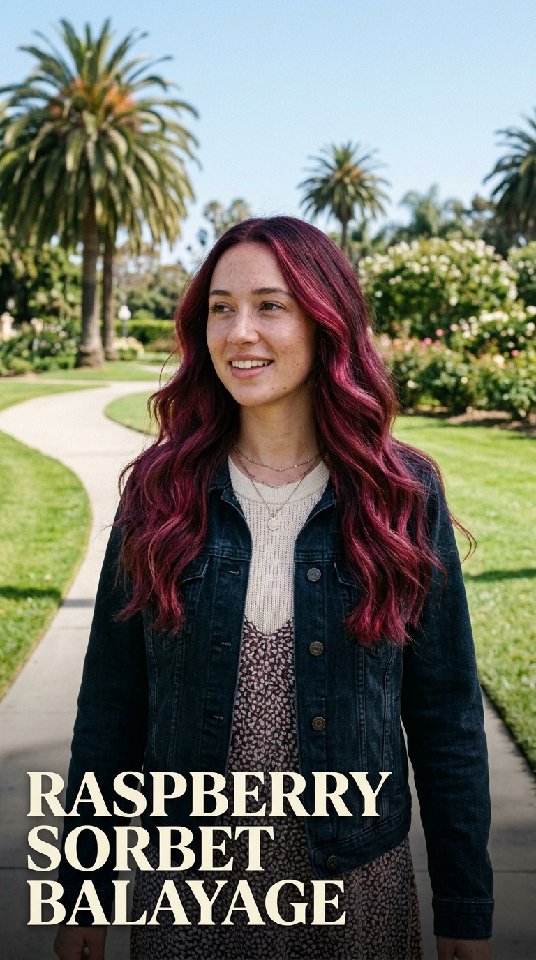Raspberry Sorbet Balayage