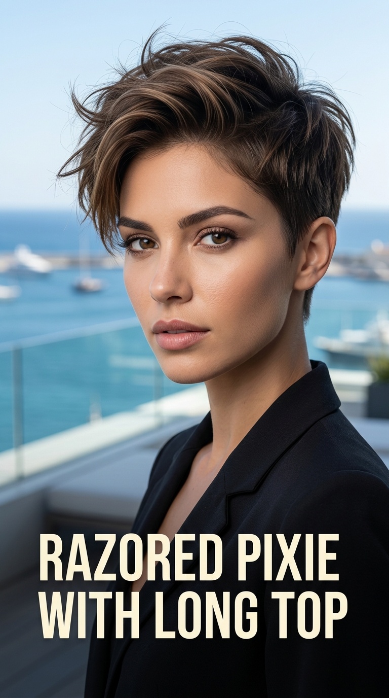 Razored Pixie with Long Top