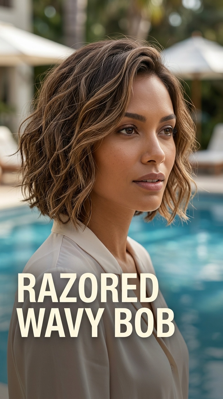 Razored Wavy Bob