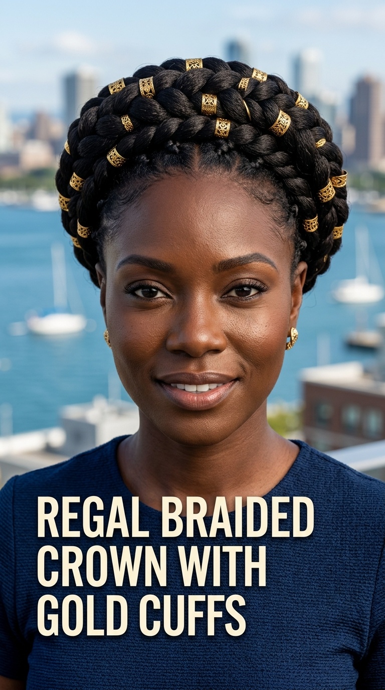 Regal Braided Crown with Gold Cuffs