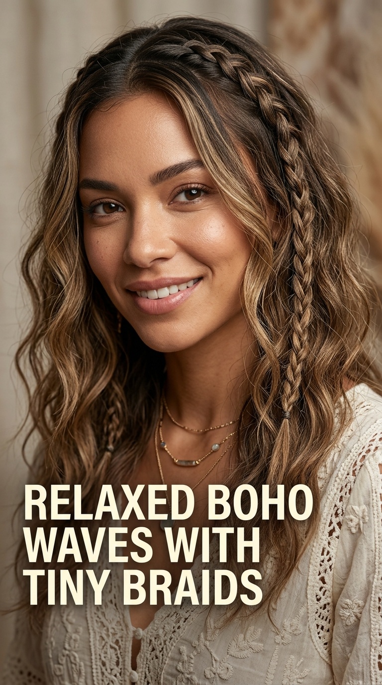Relaxed Boho Waves with Tiny Braids