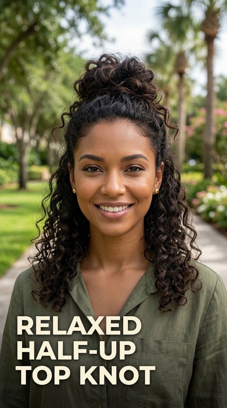 Relaxed Half-Up Top Knot