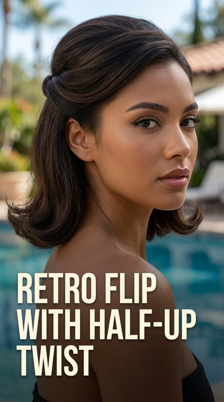 Retro Flip with Half-Up Twist