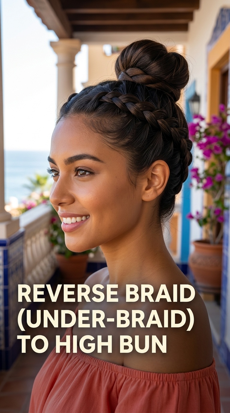 Reverse Braid (Under-Braid) to High Bun