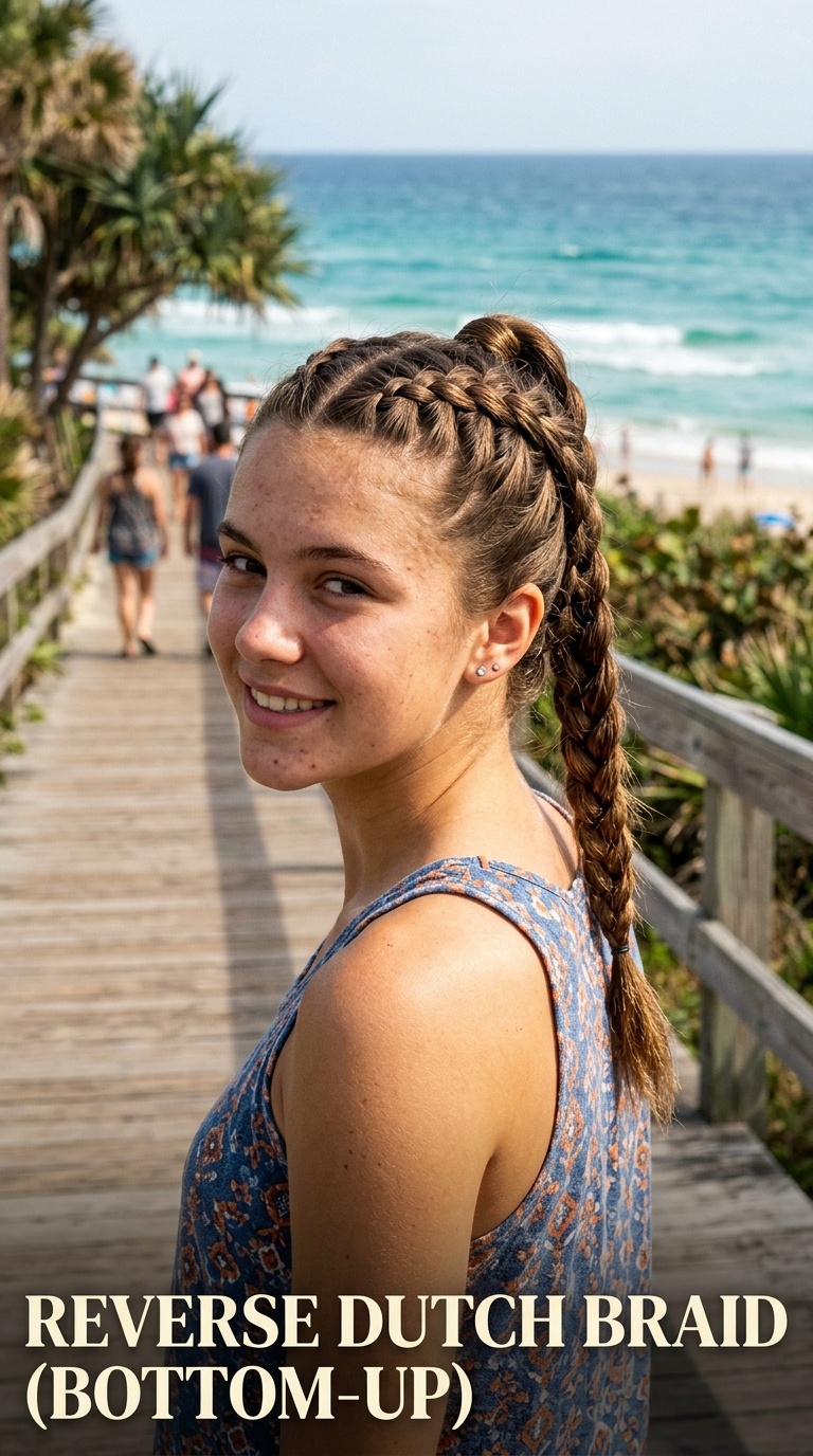Reverse Dutch Braid (Bottom-Up)