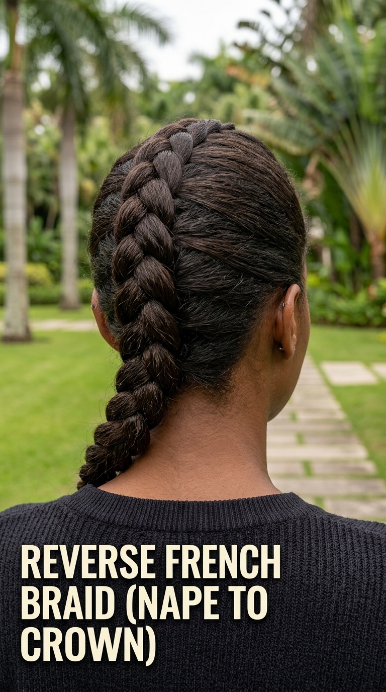 Reverse French Braid (Nape to Crown)