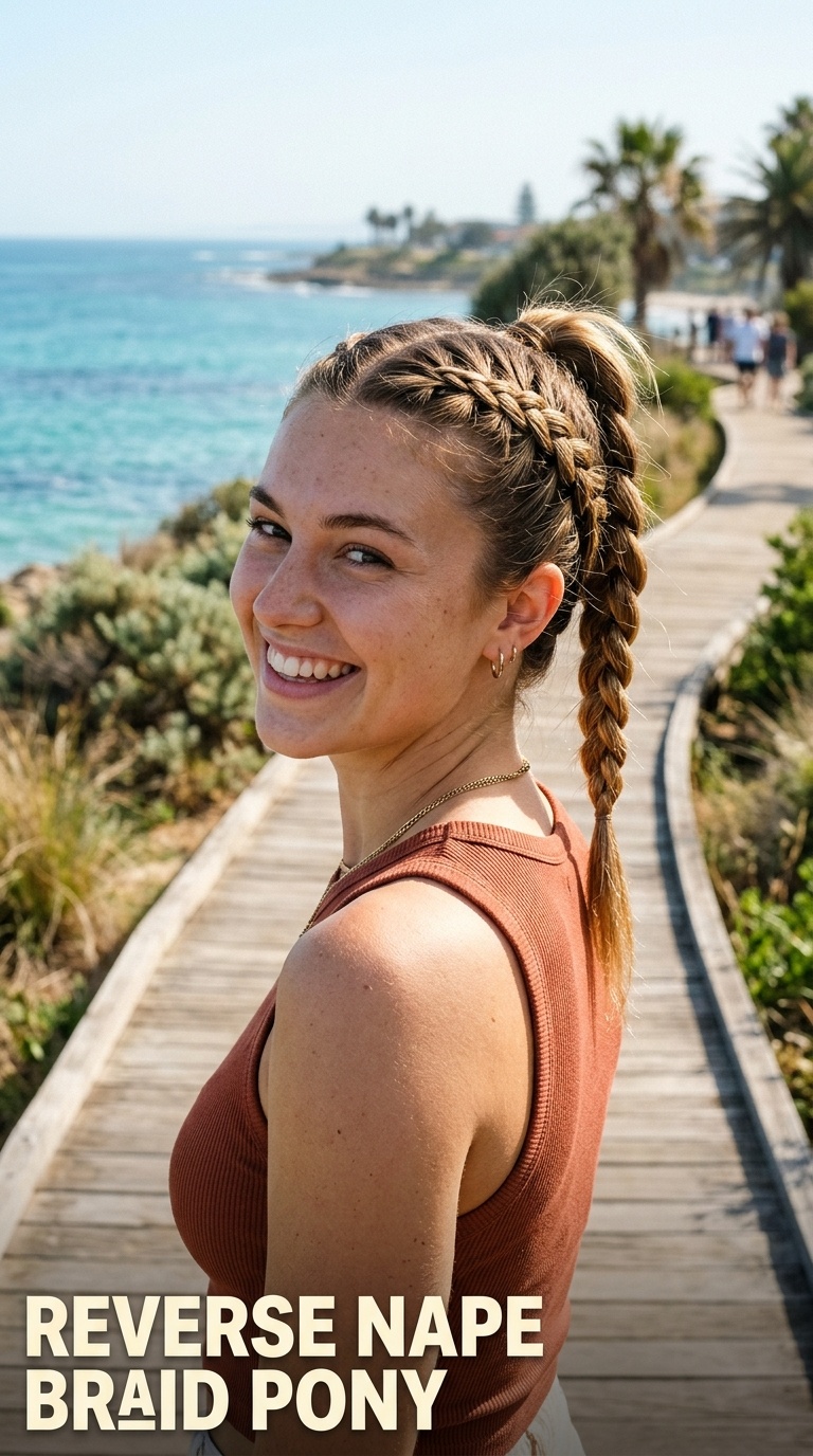 Reverse Nape Braid Pony