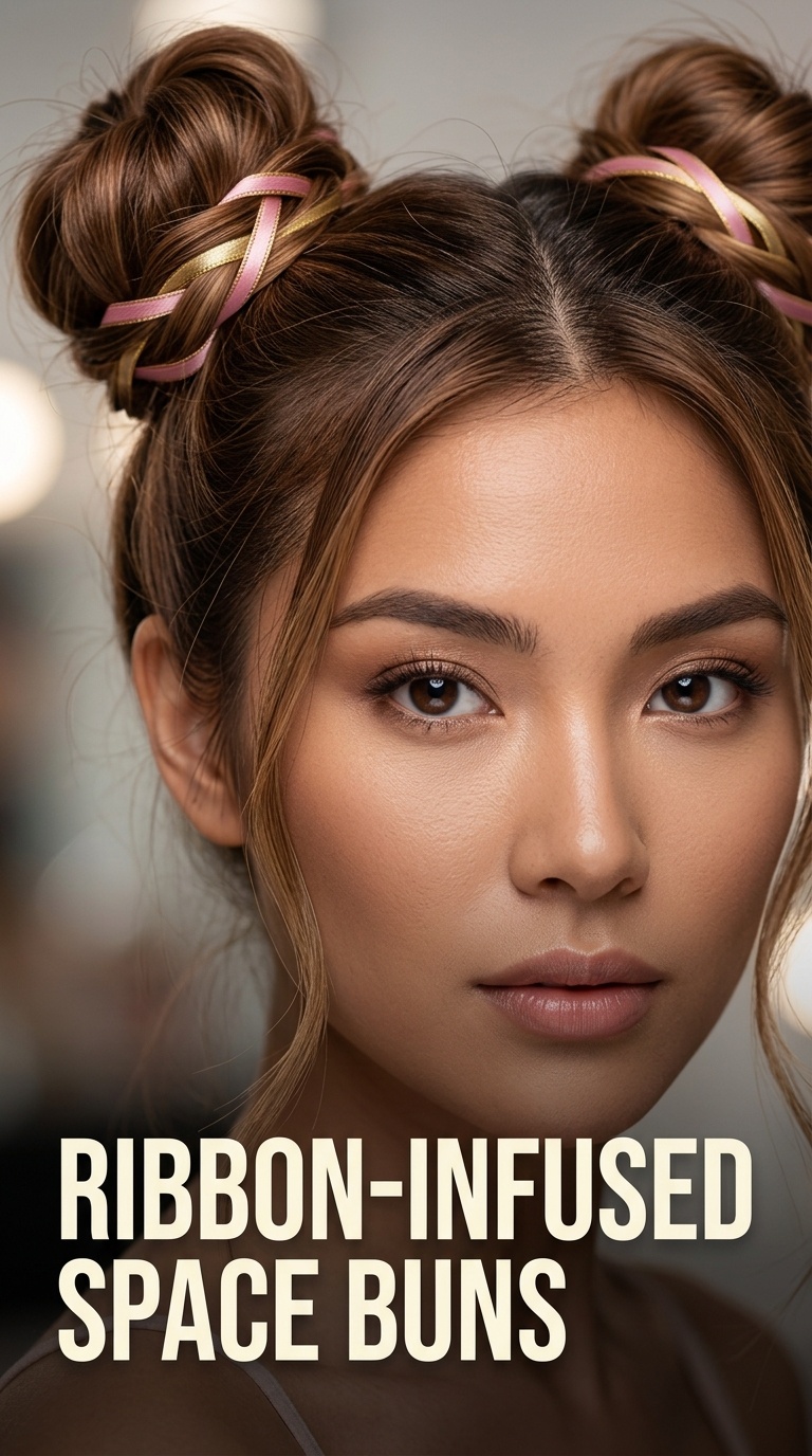 Ribbon-Infused Space Buns