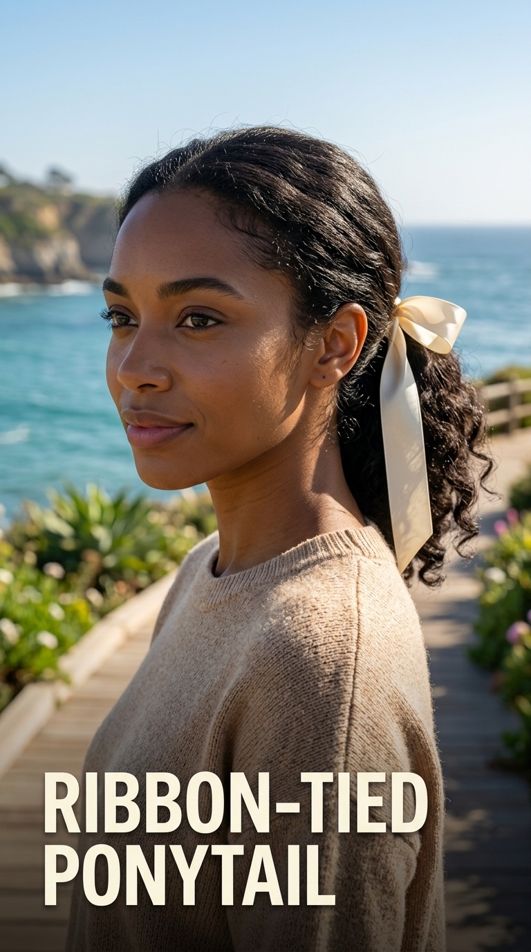 Ribbon-Tied Ponytail