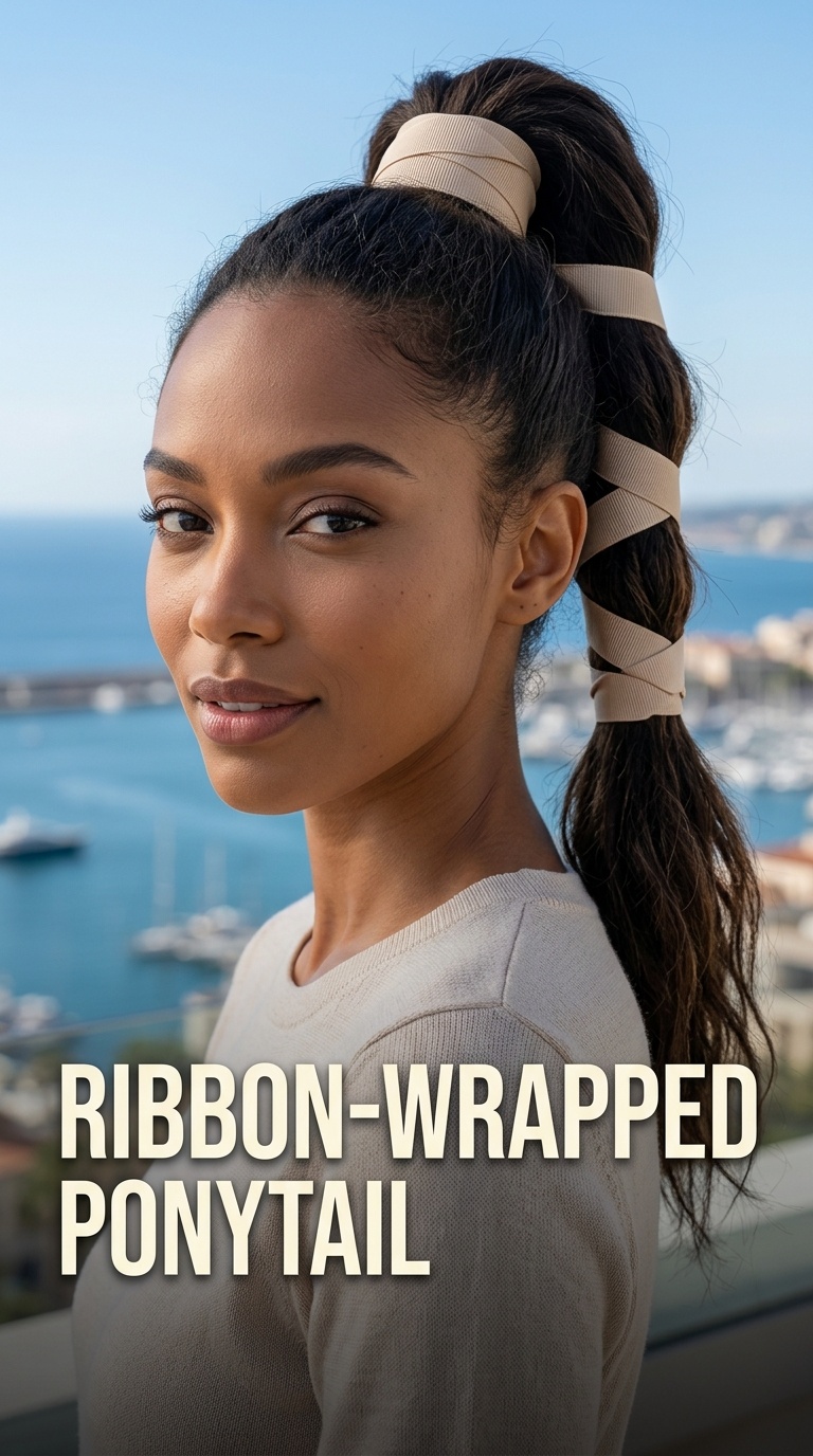 Ribbon-Wrapped Ponytail