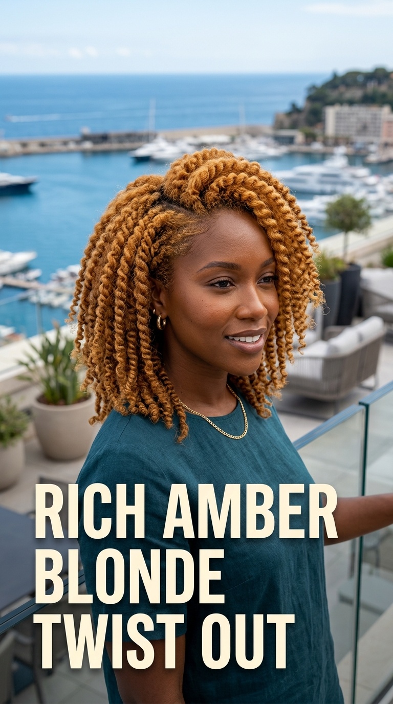 Rich Amber Blonde Twist Out