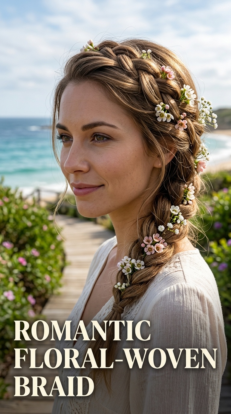 Romantic Floral-Woven Braid