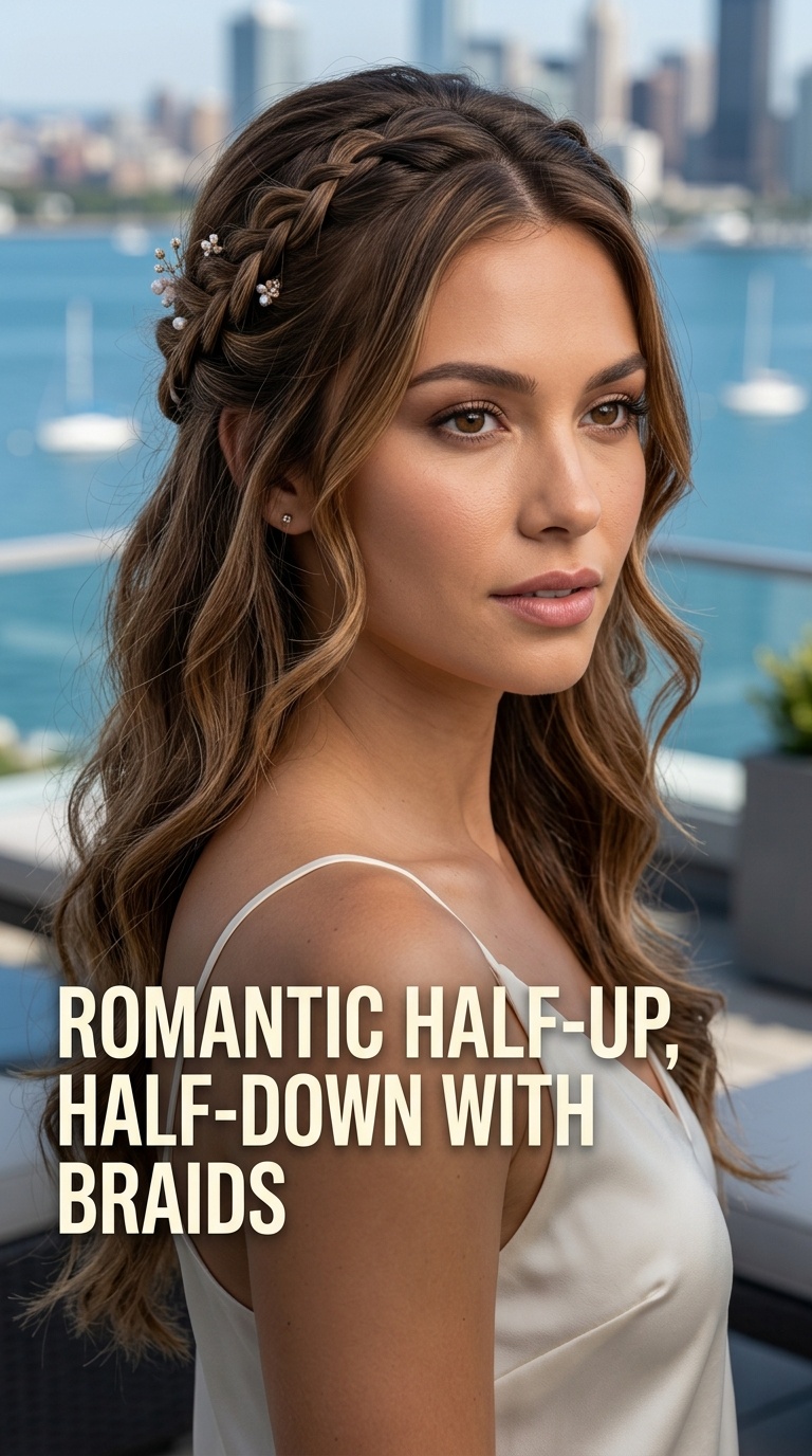 Romantic Half-Up, Half-Down with Braids