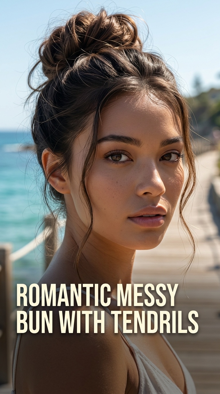 Romantic Messy Bun with Tendrils