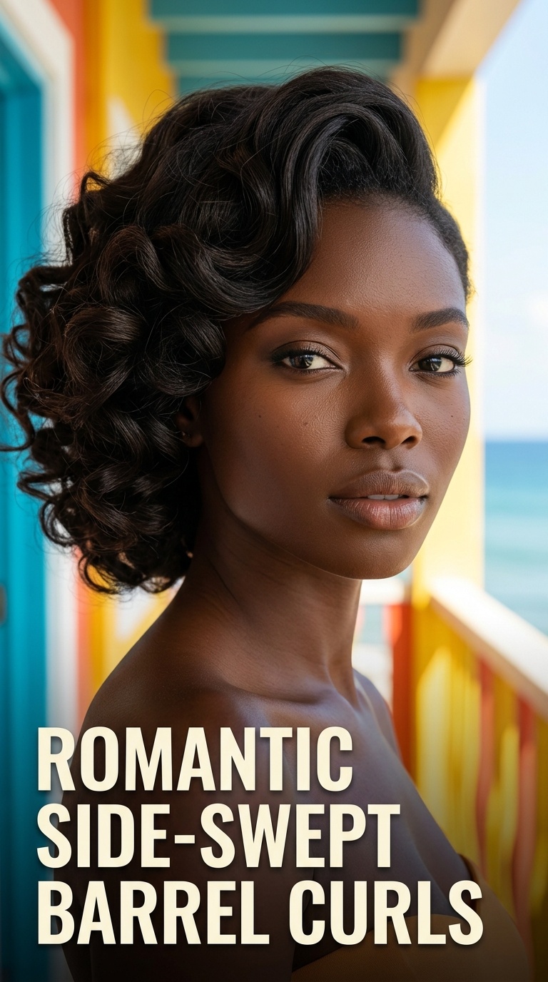 Romantic Side-Swept Barrel Curls