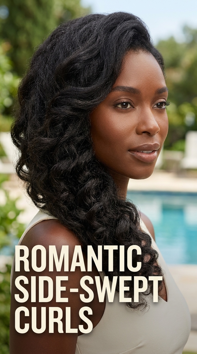 Romantic Side-Swept Curls