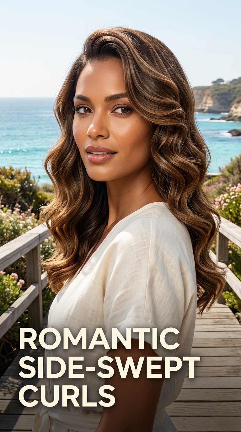 Romantic Side-Swept Curls
